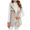 Women's Fashion Winter Plush Hooded Cardigan Mid-length Coat Vest