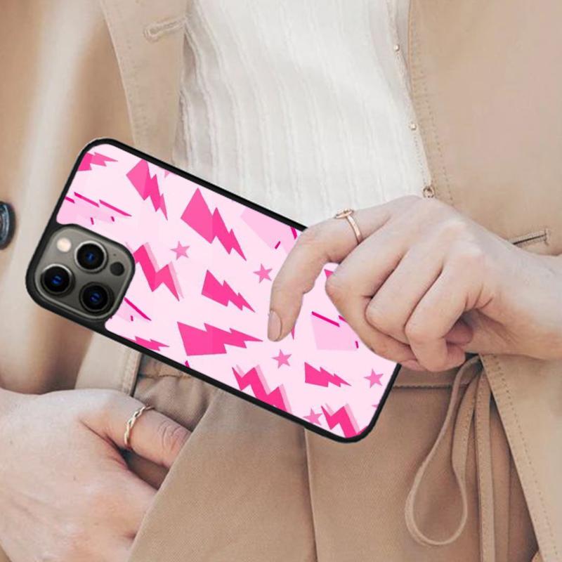 Pink Lightning Bolt Bumper Magnetic Phone Case For APPLE iPhone 17 Air 16 14 13 12 Pro Max 15 Plus Wireless Charge MagSafe Cover