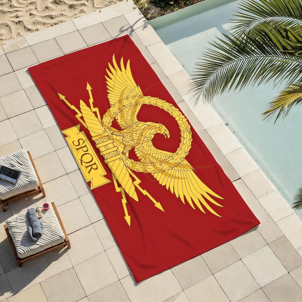 Флаг Римской SPQR Полотенце Мягкое Легкое Анти-Песок Большое Пляжное Полотенце Быстросохнущее Ванная Спорт Семья