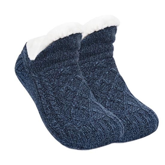 1 пара нескользящих носков для пола, теплые, комфортные, влагоотводящие, уютные, с флисовой подкладкой, вязаные, регулируемые, домашние носки-тапочки, праздничный подарок, зимние носки