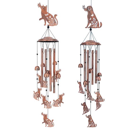 Yousheng Animal Wind Chime металлический ветровый колокольчик для собак или кошек, подвесной ветровый колокольчик для улицы, дома, комнаты, балкона, сада, декор