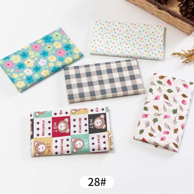 5pcs / Lot Printed Patchwork Cotton Fabric Doll Handmade Accessories Floral Fabrics for DIY