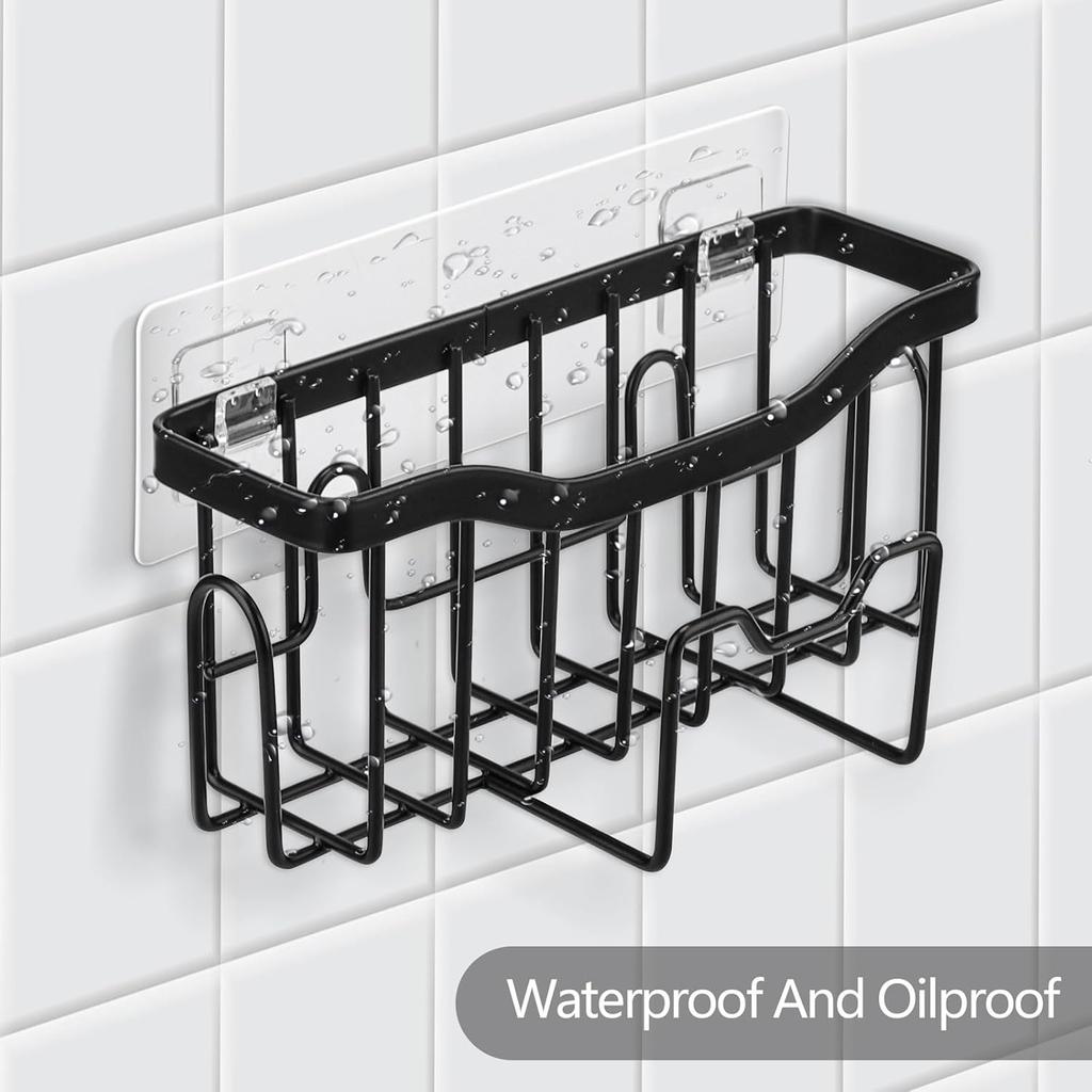 Adhesive Hooks for Sink Caddy,Replacement Adhesive Hooks for Sponge Holder,Kitchen Sink Caddy Hook,No Drilling,Adhesive Strip Kitchen Hooks Strong -2