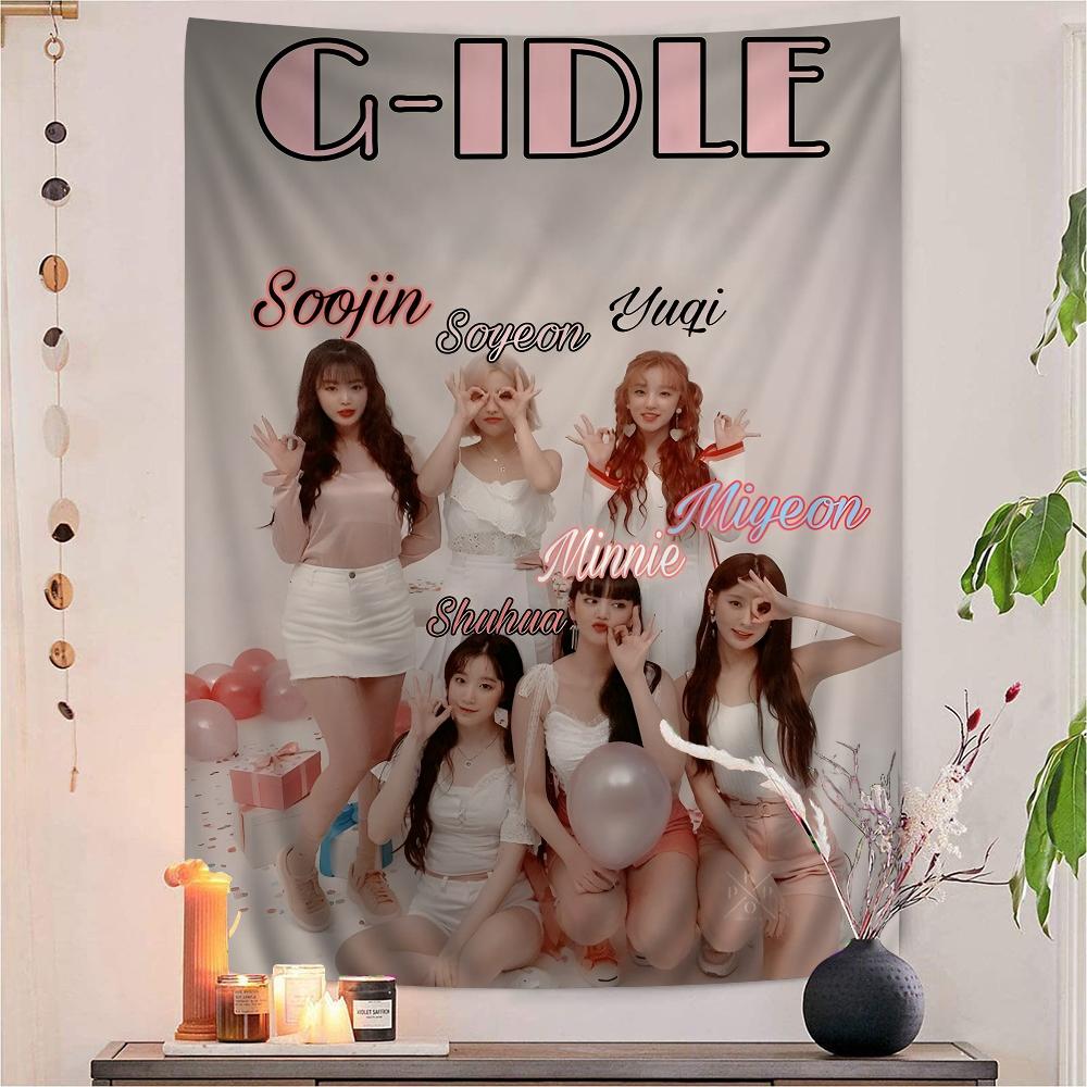 kpop GGidle Hanging Bohemian Tapestry Hanging Tarot Hippie Wall Rugs Dorm Japanese Tapestry