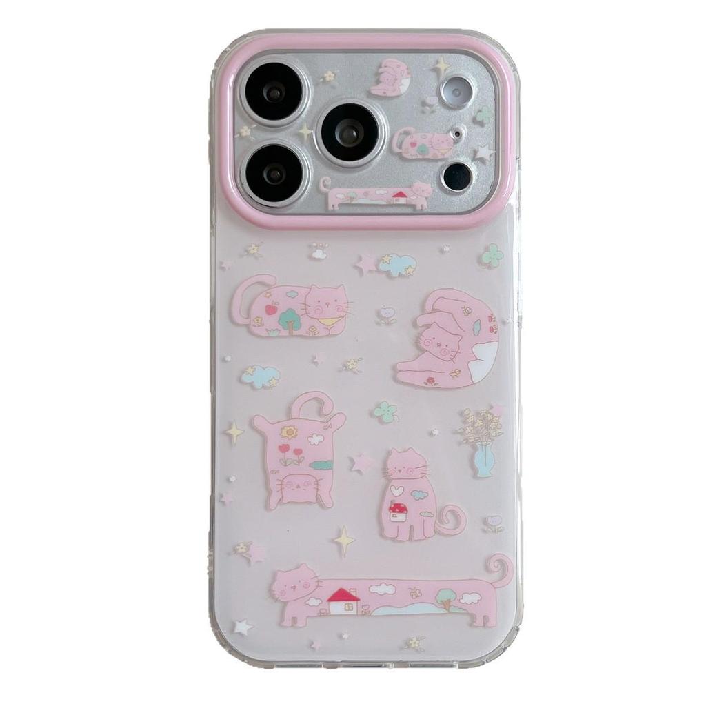 Cartoon Star Cat Double Layer Anti-Fall Case for iPhone 15/16/17 PROMAX