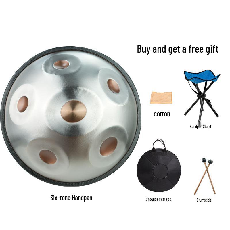 6-Note Steel Tongue Drum – Ethereal Handpan Percussion Instrument for Beginners