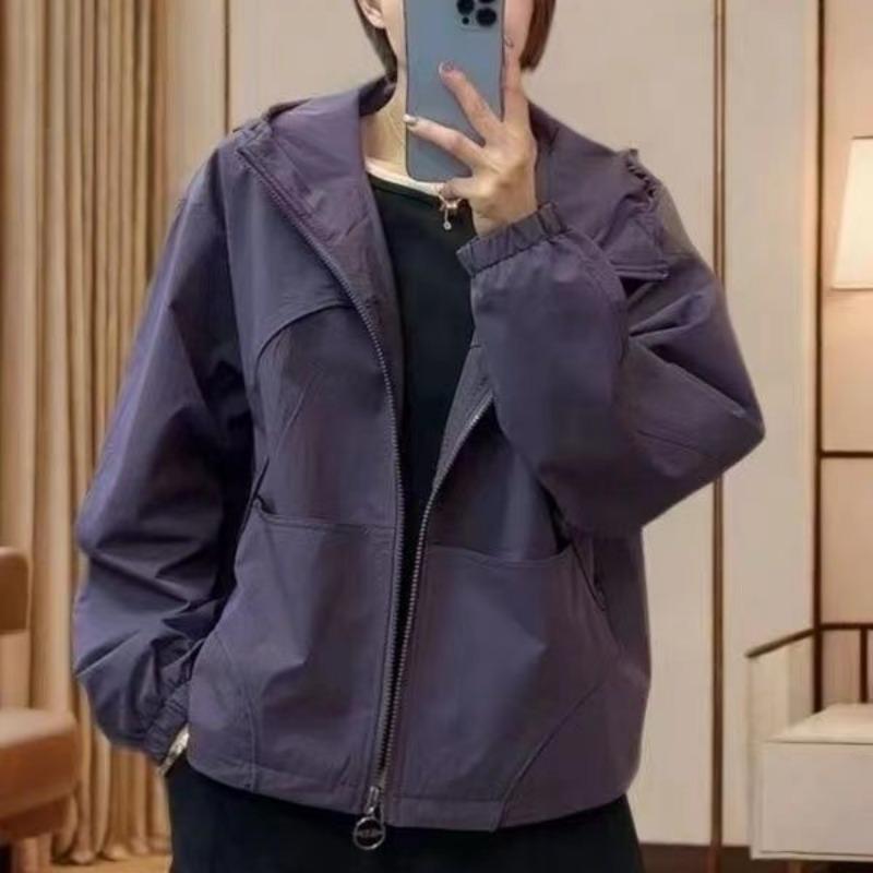 Женский ветрозащитный плащ с капюшоном на двойной подкладке, весенне-осенний, свободного кроя, в корейском стиле, молодежная куртка