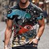Men's Graphic Short Sleeve T Shirt 3D Print Crew Neck Shirt Vintage Designer Ethnic Style Casual Daily Summer Clothing