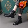 British Style Platform Chelsea  Short Boots Women's Retro Autumn and Winter Single Boots