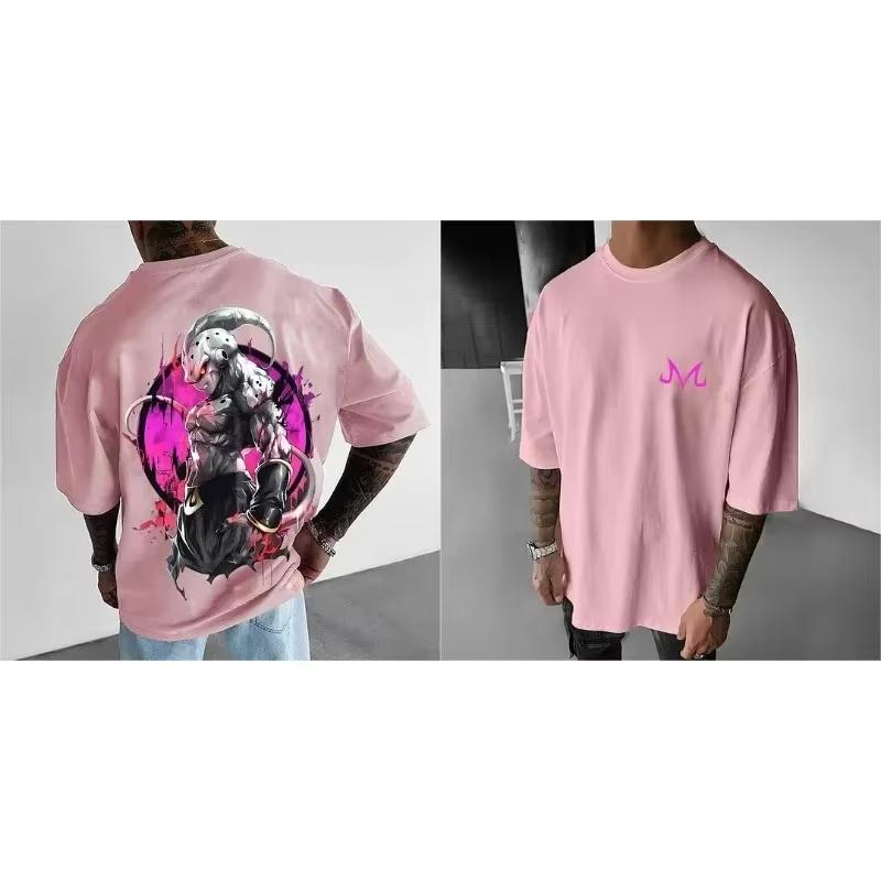 2026 Summer Dragon Ball Compilations Retro Highquality Cotton Mens Tshirts Majin Buu Unisex Childrens Casual Short Sleeves