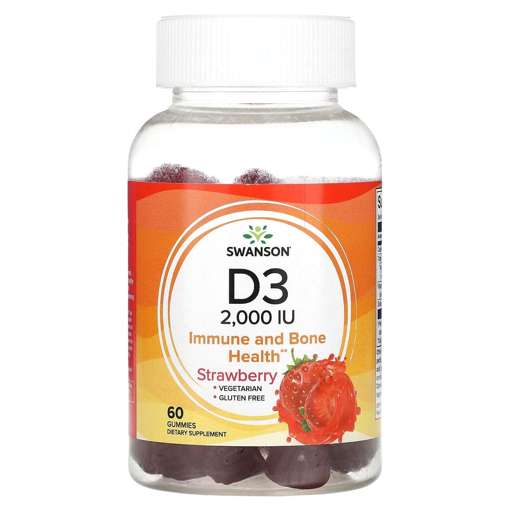 D3 Gummy Jelly, Strawberry, 60 Gummy Jelly
