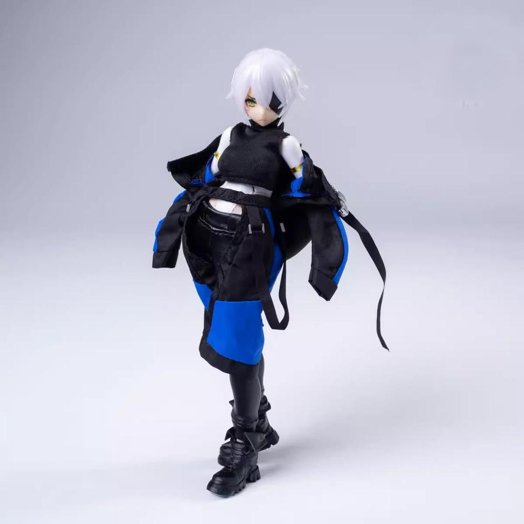 112 Милый набор, повседневный набор Масштаб 112 Одежда для фигурок масштаба 112. 112 фигурка Девушка-машина Бронированная девушка Панк-стиль в стиле хакера (голова и