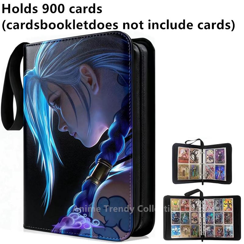 400pcs/900pcs Card Album Book Folder 4/9 Card Slots Collections Zipper Double Pocket Zipper Card Binder Holder