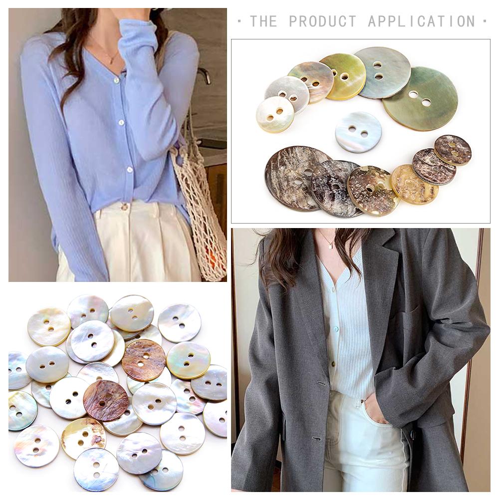 Новые 30 шт./лот натуральные швейные пуговицы из ракушек цвет перламутровый швабра круглая ракушка пуговица с 2 отверстиями швейные аксессуары своими руками