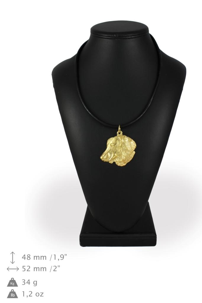 Dachshund IV - necklace with a dog in a gift box, gold-plated pendant for a dog lover, striking jewelry by Art-Dog