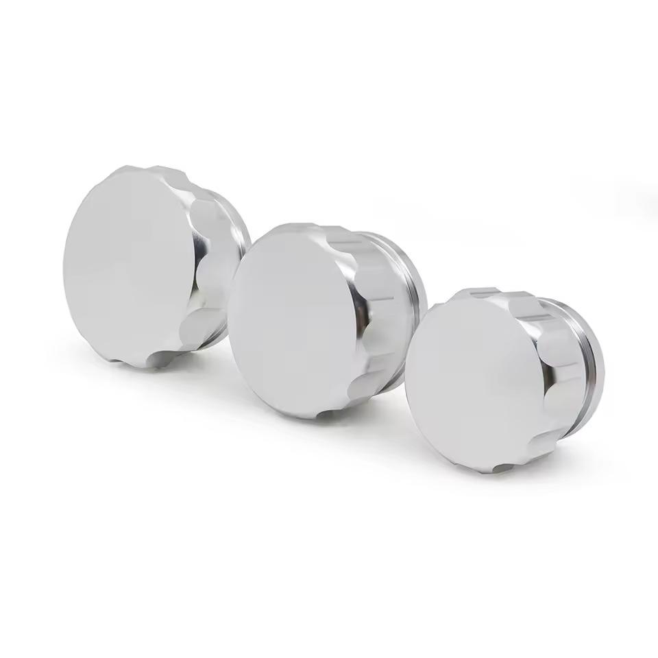 Черно-серебристые алюминиевые крышки топливного и водяного баков для модификации автомобиля: 1, 1,5, 2 дюйма