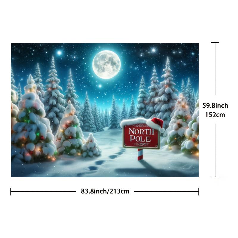 1Pcs Charming Arctic Winter Wonderland Photography Background - Perfect for Christmas and Winter Theme Photography
