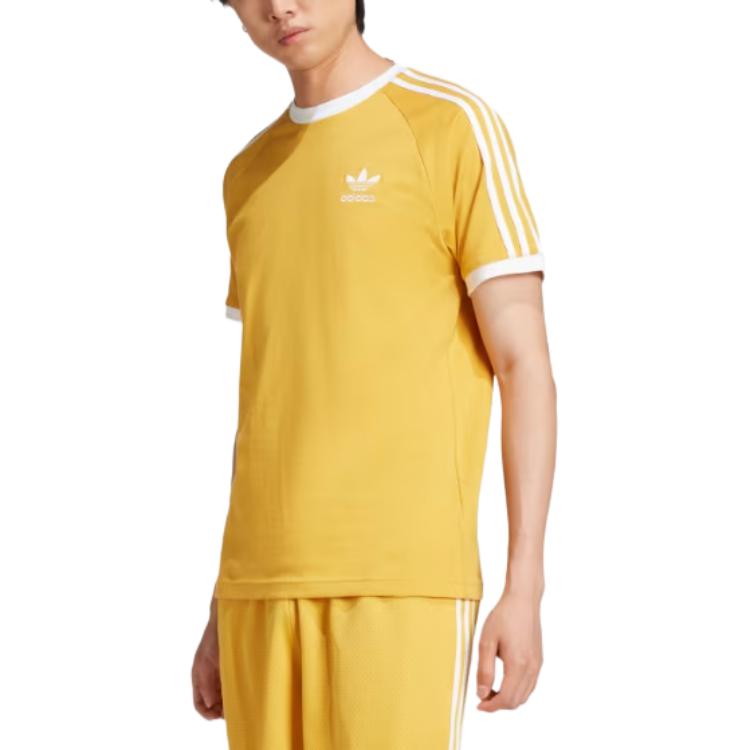 adidas Оригинал ADICOLOR CLASSICS Футболка с 3 полосками Мужская Желтая IZ2370