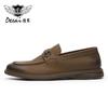 Desai First-Layer Cowhide Мужские туфли Деловые туфли Мягкие мокасины Ретро британские кожаные туфли Мужские туфли с одной педалью