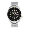 SEIKO5 Sports Automatic Watch with Black Dial and Silver Stainless Steel Bracelet, SRPD57K1