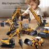 Children's Alloy Excavator Toy with Bucket & Drilling Machine for Boys Ages 2-5
