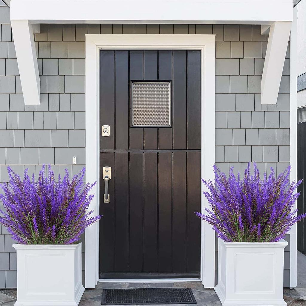 12pcs Artificial Lavender Flower Bouquets - Realistic Plastic Flowers for Home, Garden, Wedding, Holiday, Party Decor