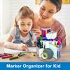 Acrylic Rotating Pen Holder for Desk, 360 Degree Clear Pencil Holder Crayon Organizers for Kids, 6 Compartments Marker Organizer for Office, Art