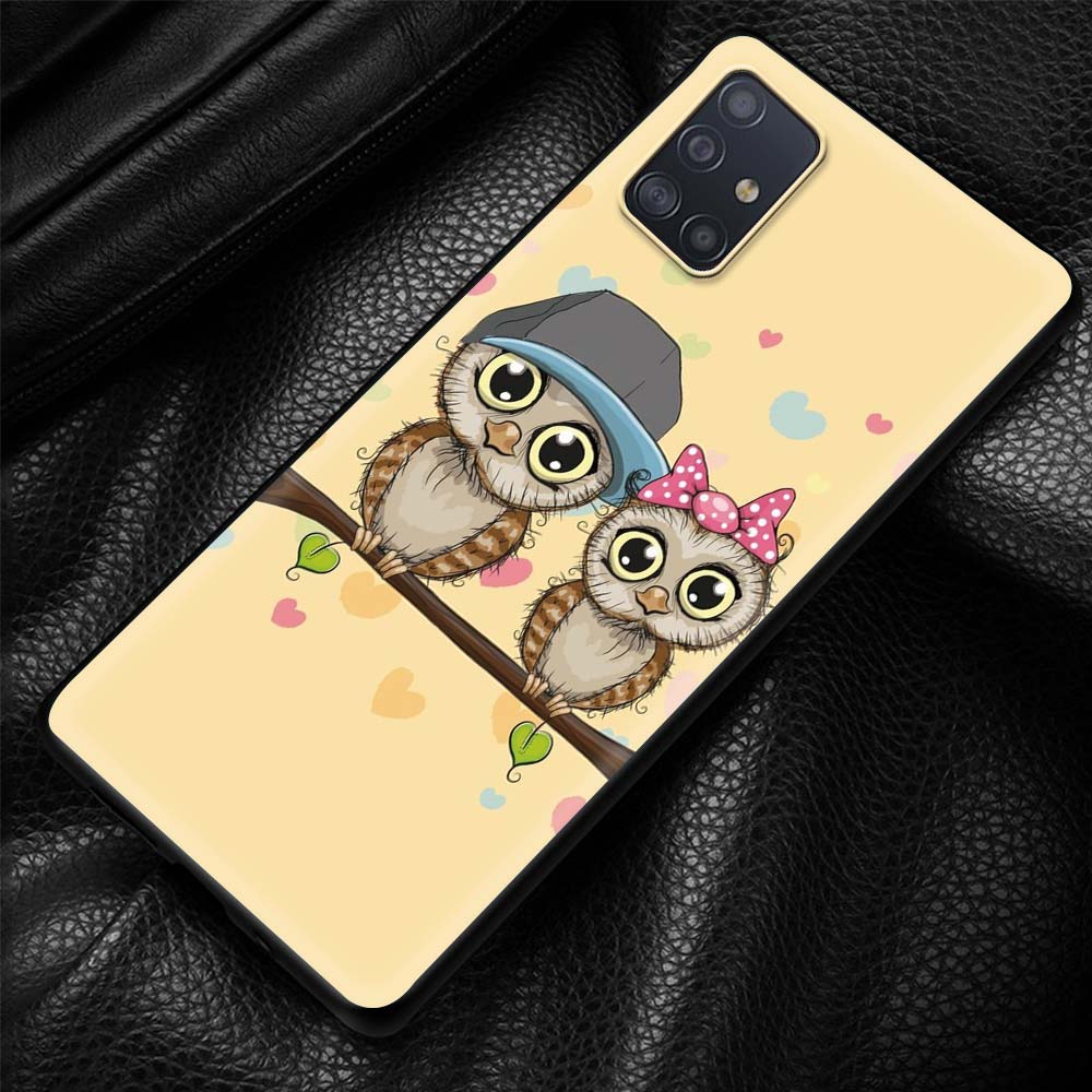 Soft Phone Case for Samsung Galaxy A21S A51 A71 A12 A50 A70 A31 A41 A02S A72 Shockproof Coque Shell Fashion Cartoon Owl