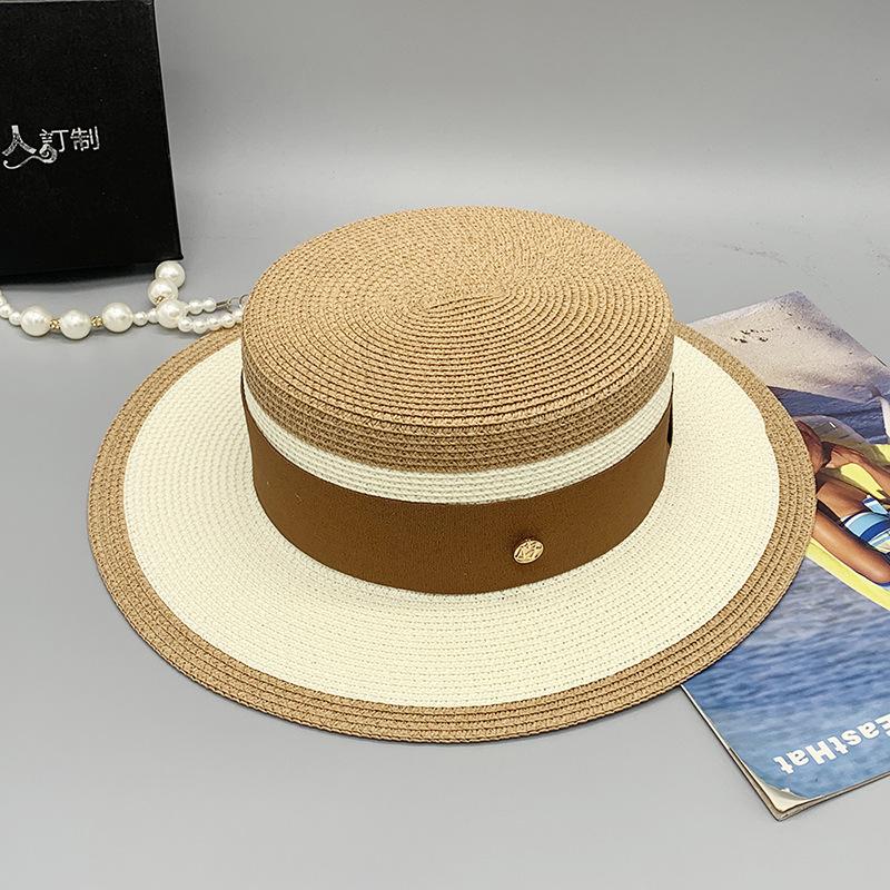 Сетчатая красная соломенная шляпа женская, летняя ретро британская шляпа с плоским цилиндром, корейское издание, маленькая пляжная шляпа свежего цвета с солнцезащитным козырьком, женская шляпа