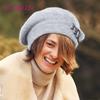 SOMALER Angora Wool Beret Hats for Women Winter Lining Caps Ladies Fashion French Style Beret Hat