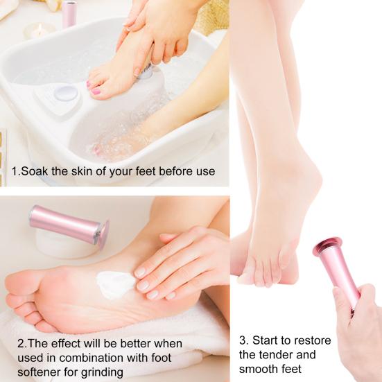 Набор для удаления мозолей на ногах с 60 шлифовальными насадками, 2 скоростные настройки, электрическая пилка для ног, портативные инструменты для педикюра