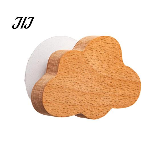 Rental Friendly Hangers Wooden Wall Hook, Cartoon Decorative Space Saving Hanger, Entryway Coat Racks Two Installation Ways Organizer for Bedroom And