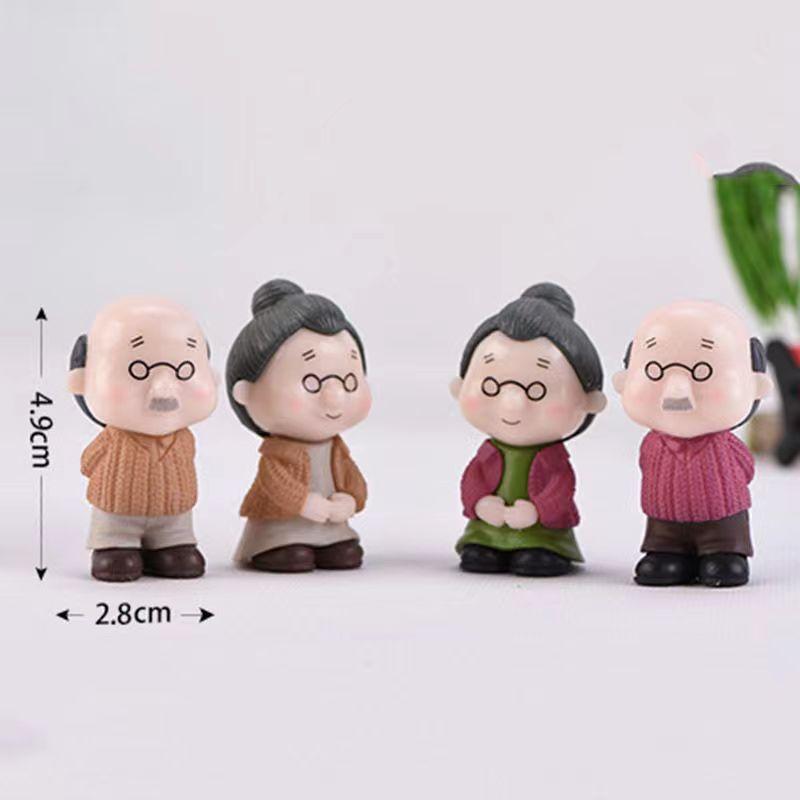 4 шт./компл. любителей мультфильмов, бабушки и дедушки, миниатюры, сделай сам, сказочный сад, украшение для кукольного домика, террариум с мхом, микропейзаж