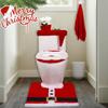 Christmas Toilet Seat Cover 5-Piece Set Festive Bathroom Decor Santa Claus Themed