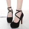2025 Summer Outdoor Dress Ankle Strap Bukle Strap Women's Pumps Round Toe Thin Heel Shoes for Women High Heel Shallow Shoes