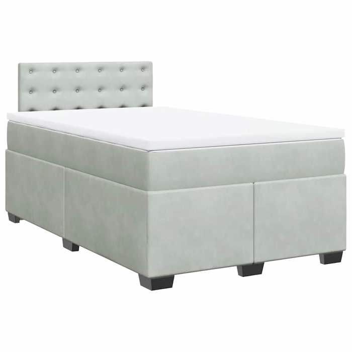Maison Exclusive - Sommier à lattes de lit et matelas gris clair 120x190cm velours