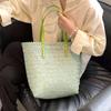 Yogodlns Summer Woven Straw Tote Bag Casual Large Capacity Rattan Beach Bag Holiday Handmade Shoulder Bag Travel Shopper Bag