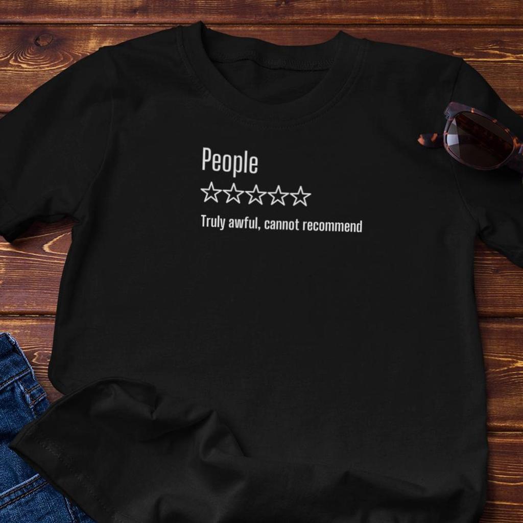 Funny TShirt - People - 0-Star Review - Sarcastic Rating Humor | Cotton Tee