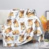 Pug Dog Blanket Lovey Animal Soft Warm Fall Chair Flannel Throw Blankets Cartoon Pet Puppy Print Bed Sofa Blanket King Queen