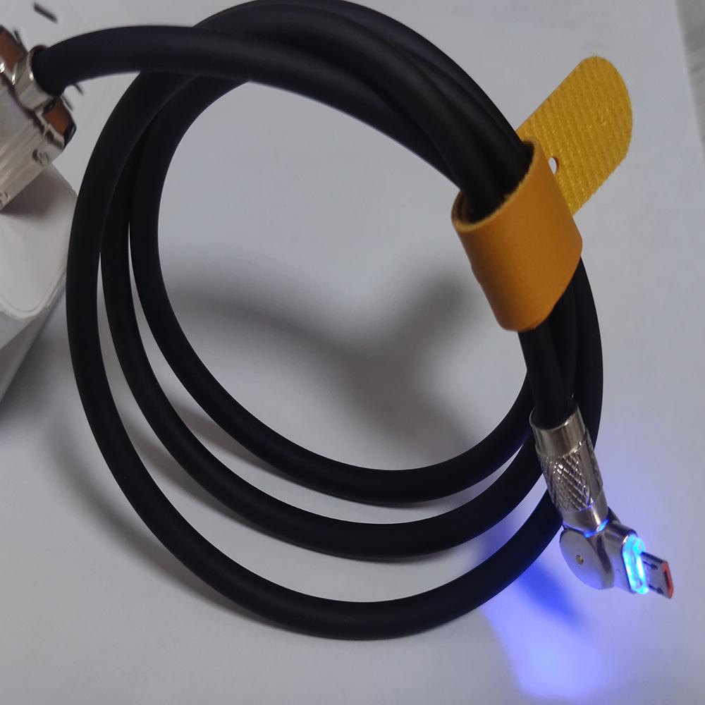 Кабель для сверхбыстрой зарядки и передачи данных Type-C из цинкового сплава мощностью 120 Вт с вращением на 180°, 6 А