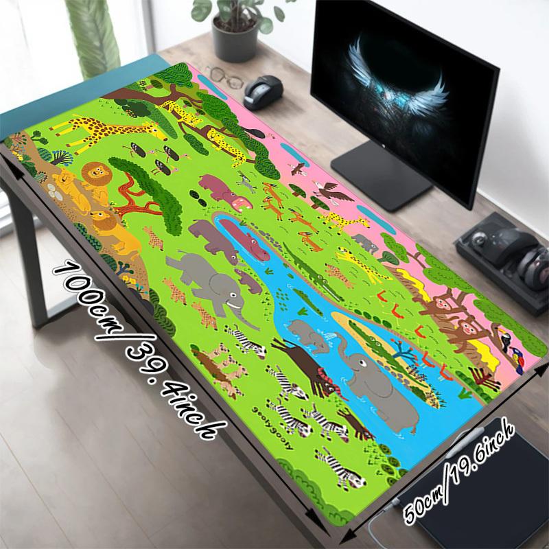 1PC jungle animals Oversized Mouse Pad - Non-Slip Rubber Base Perfect for Office School Esports Home Decor Desk Mat 249A