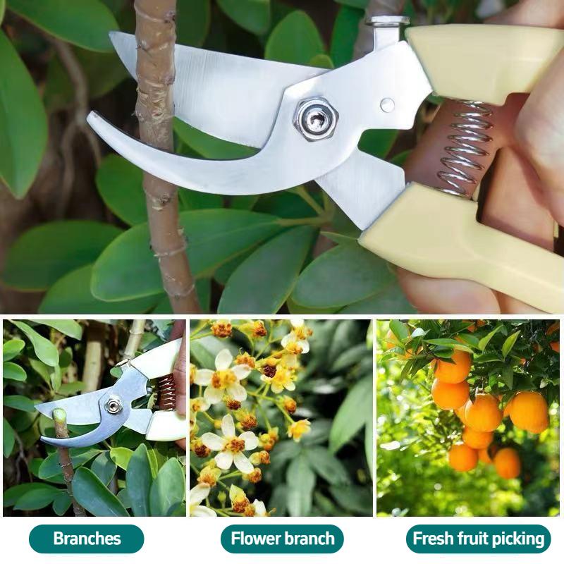 Stainless Steel Garden Pruning Shears Gardening Multi-functional Fruit Shears Fruit Picking Shears Garden Scissors Outdoor
