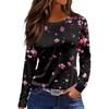 Women's Casual T-shirt 3D Printed Floral Floral Print Round Neck Retro Elegant Long Sleeves Women's Fashion Pullover Long Sleeve