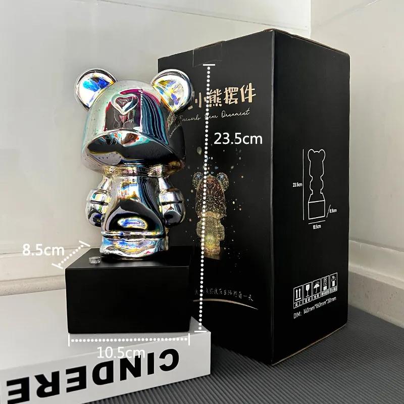 Креативный 3D стеклянный фейерверк, маленький медведь, ночник, скандинавский роскошный домашний декор, гостиная, стол, декоративная атмосфера, свет, подарки