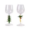 1pc 310-400ml Christmas Tree Wine Glasses Drink Cup Reusable Cocktail Glasses for Party Kitchen KTV Bar Xmas Tree Cup Supplies