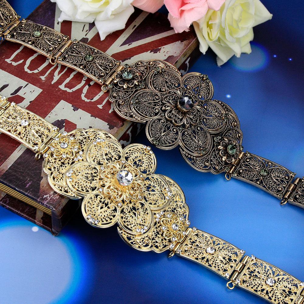 Винтажный металлический пояс для женщин, платье невесты, пояс с цветочной цепочкой на талии, пояс с кристаллами, регулируемая длина