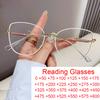New Cat Eye Blue Filter Reading Glasses Women Elegant White Metal Eyeglasses Frame Computer Goggles Fashion Presbyopia Eyewear