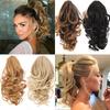 Short Wavy Hair Ponytail Extensions Claw Pony Tails Synthetic Natural Black Red Gray Light Brown Color Women's Hairpieces