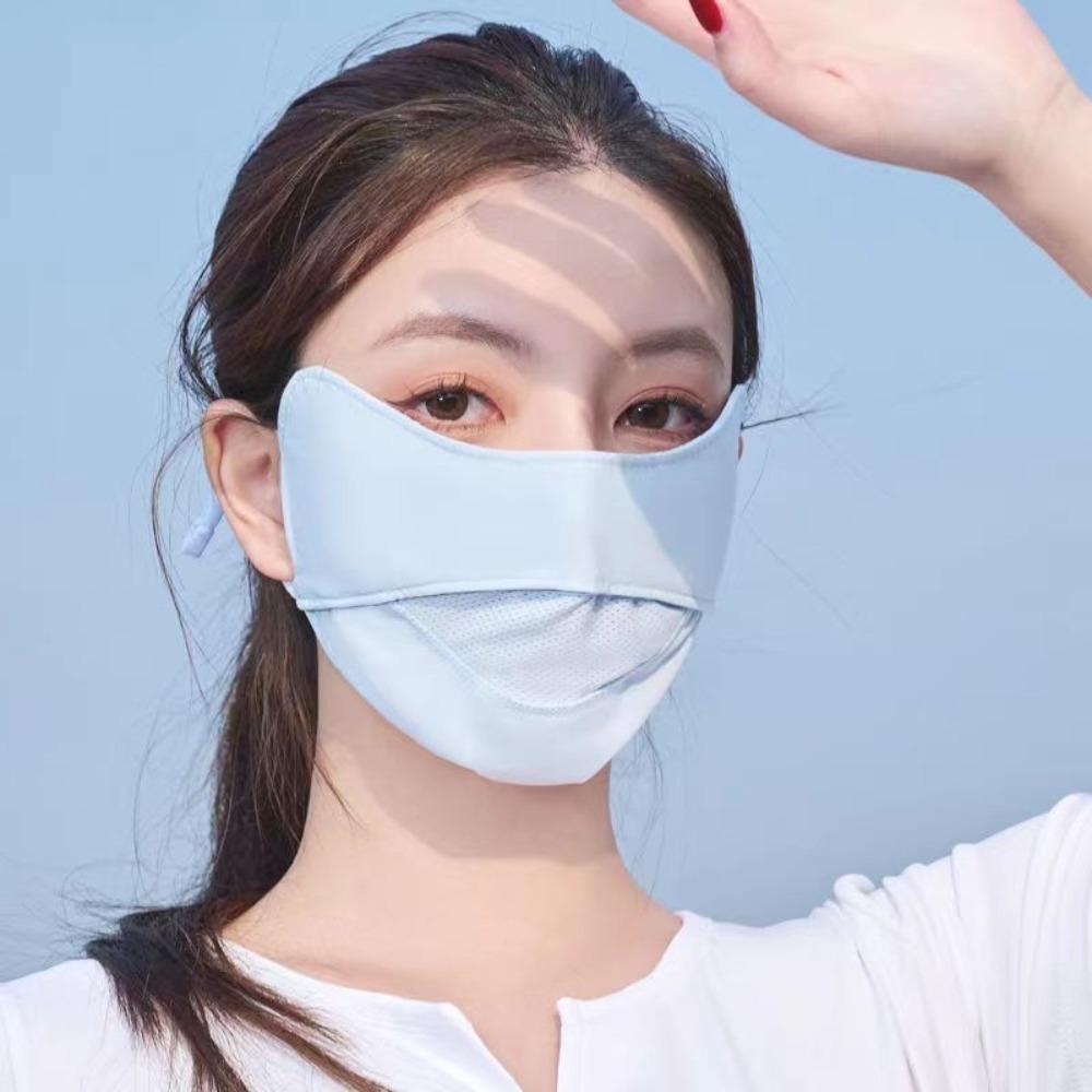 Breathable Face Cover Adjustable Ice Silk Mask New Suncreen Mask  Four Seasons