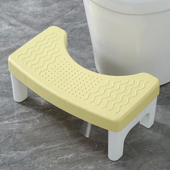 Foot Stool Wide Base Anti-Slip Texture Ergonomic Design Toilet Foot Rest Waterproof Versatile Bath Stool for Toilet Pregnancy Elderly